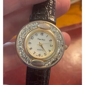 Women's Pierre Nicol Watch, Gold Tone ith Silver Glitter Bezel